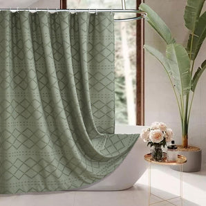 Textured Geometric Shower Curtain