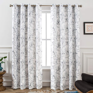 Elegant Blossom Sketch Thermal Curtain