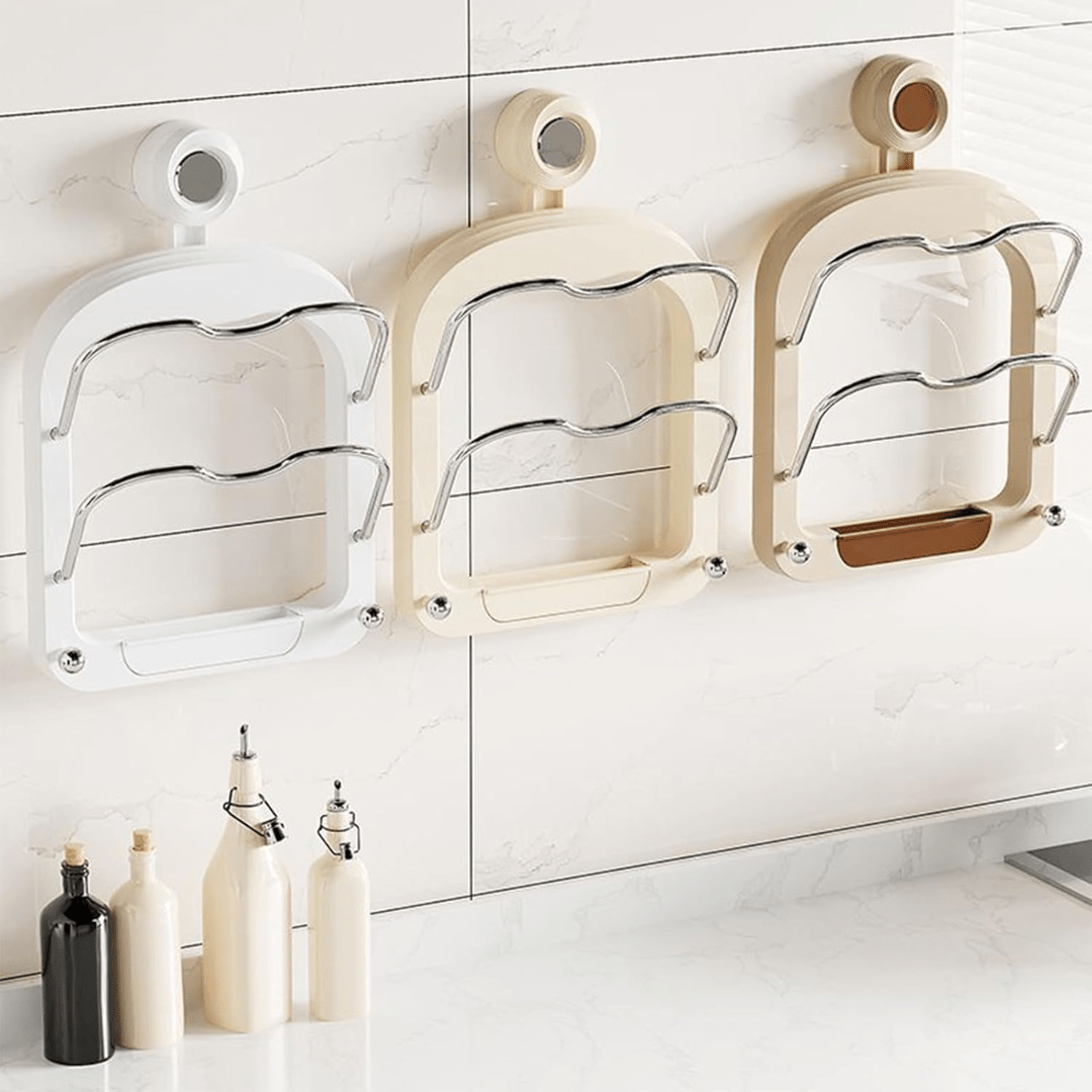 WallMounted Suction Cup Lid Organizer Rack HOME ESSENTIALS