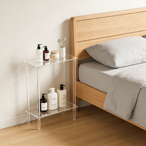 Modern Clear Acrylic Console Table With Storage Shelf
