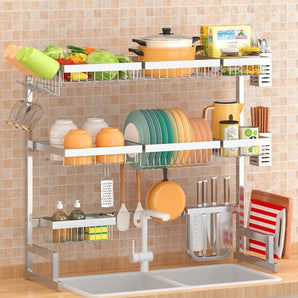 Adjustable Stainless Steel Over-Sink Dish Drying Rack