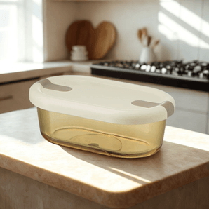 Multi-Functional Microwave-Safe Glass Lunch Box with Sealed Compartment(750ml)