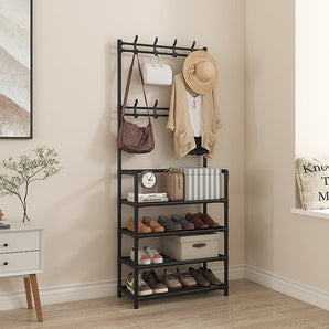 All-In-One Coat Hanger & Shoe Storage Shelf