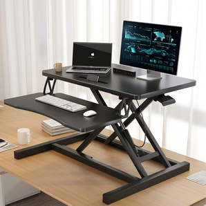 Height Adjustable Standing Desk Converter with Dual Layer Design