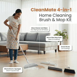 CleanMate 4-in-1 Home Cleaning Brush & Mop Kit