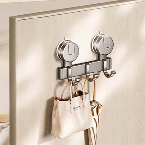 Wall-Mounted Suction Cup Multi-Hook Rack