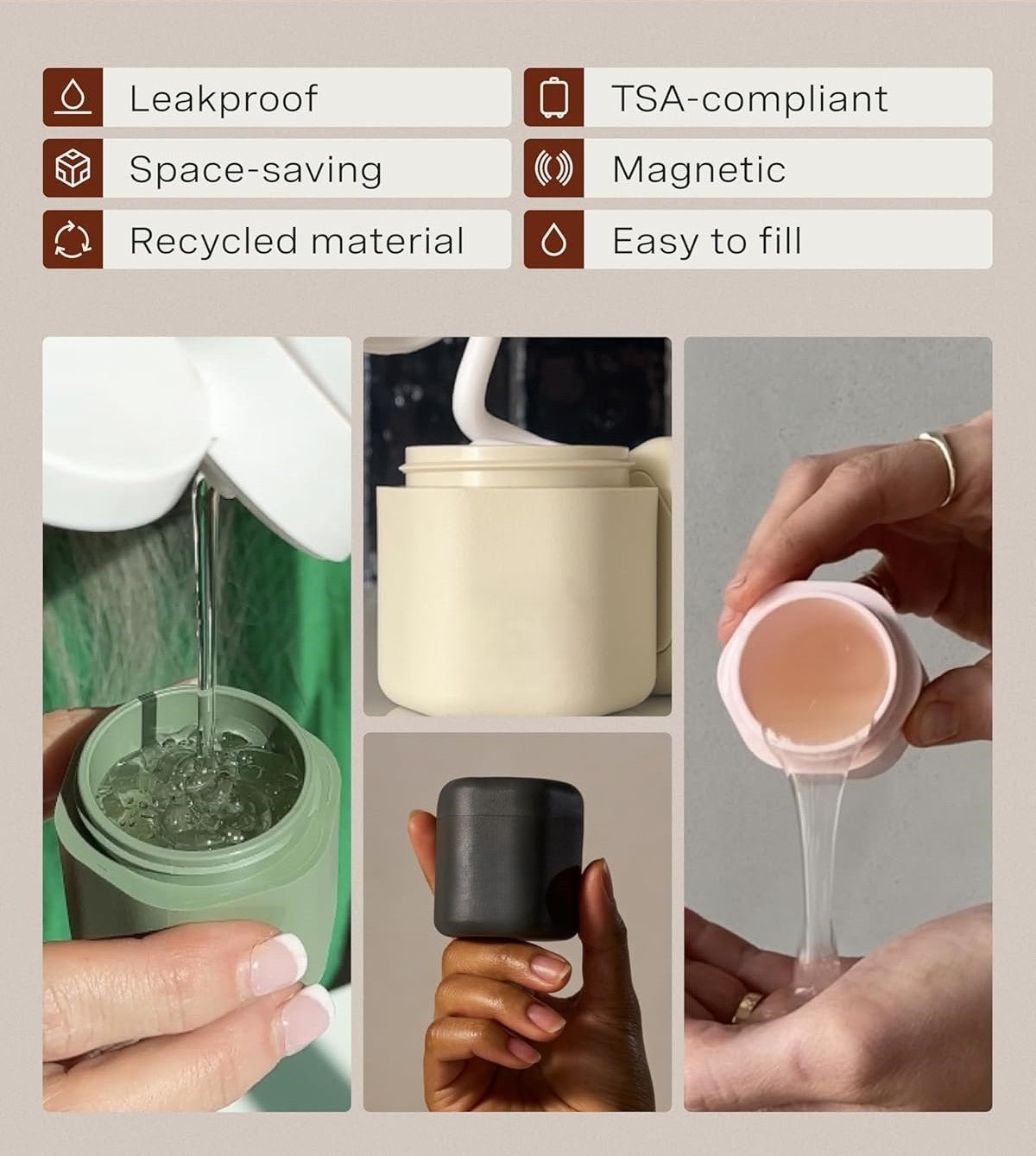 Container With Magnetic Base Leakproof Magnetic Travel Storage Container Set | Buy Now
