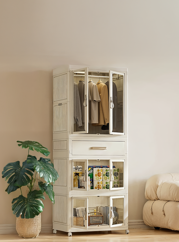 Multi-Layer Foldable Storage Cabinet