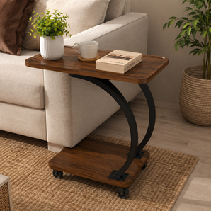 Multi-Purpose Wooden End Table with Storage Shelf