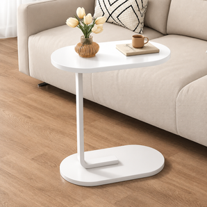 Minimalist Steel Frame C-Shaped Sofa Side Table