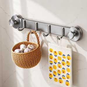 Multipurpose Suction Hook Rack for Kitchen & Bathroom