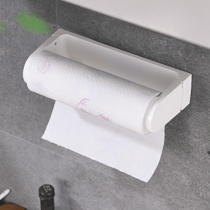 Wall-Mounted Kitchen Adhesive Paper Storage Rack