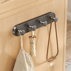 Wall-Mounted Cylindrical Multi-Hook Organizer Rack