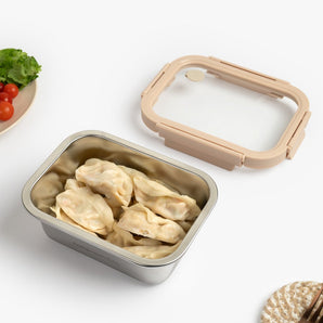 Stainless Steel Container with Air Vent Glass Lid(800ml)