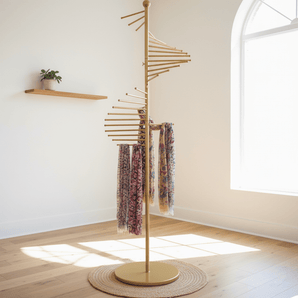 Modern Iron Spiral Scarf Organizer Stand
