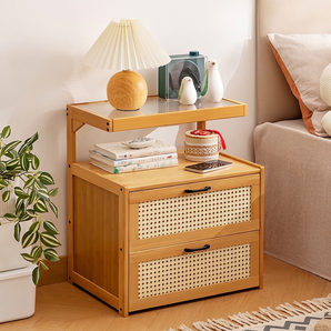 Multi-Functional Bedside Storage Rack with Mesh Drawers