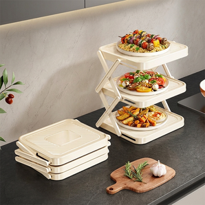 Multi-Layer Foldable Kitchen Countertop Organizer Rack