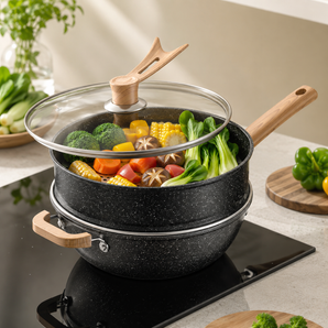 Multi-Purpose Nonstick Maifan Pan with Glass Lid