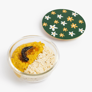 Round Borosilicate Glass Food Container with Printed Lid(400ml)