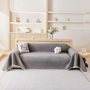 Gray Elegance Chenille Sofa Cover : [EM-SC-44]