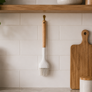 Premium Silicone Oil Spreading Brush with Wooden Handle