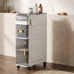 Narrow Crevice Storage Cabinet with Transparent Drawers