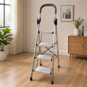 Stainless Steel 4-Step Foldable Ladder