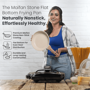 Maifan Stone Non-Stick Flat Bottom Frying Pan (24cm)