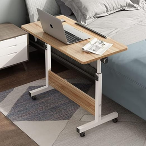 Height-Adjustable Laptop Desk with Wheels & Tilting Tabletop
