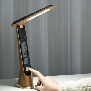 Foldable LED Desk Lamp with Clock & Temperature Display