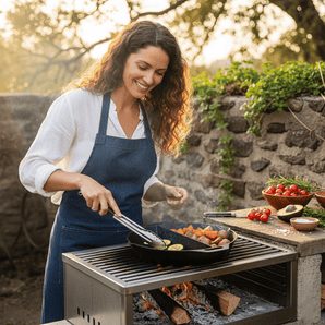 Multi-Purpose Cast Iron Flat & Grooved Cooking Pan(32cm)