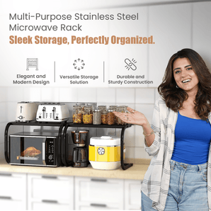 Multi-Purpose Stainless Steel Microwave Rack