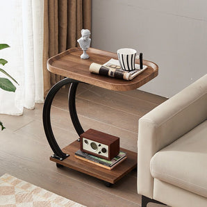 Multi-Purpose Wooden End Table with Storage Shelf