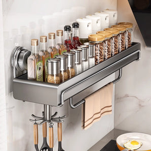 Wall-Mounted Stainless Steel Kitchen Storage Organizer