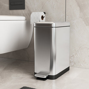 Slim Stainless Steel Pedal Trash Can with Lid(9Ltr)