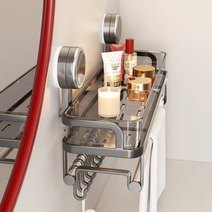 No-Drill Bathroom Counter Organizer for Skincare and Towels