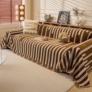 Brown Elegance Chenille Sofa Cover : [EM-SC-47]