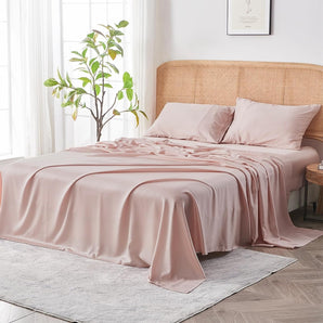 Bamboo Lyocell Cooling Bed Sheet Set (Pink)