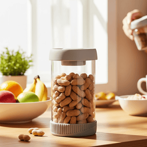 Premium Microwave Safe Borosilicate Glass Canister with Vacuum Lid(1000ml)