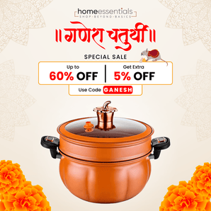 Pumpkin Micro Pressure Pot With Steamer {Ganesh Chaturthi SALE 5% OFF} - USE CODE 🏷️ "GANESH"