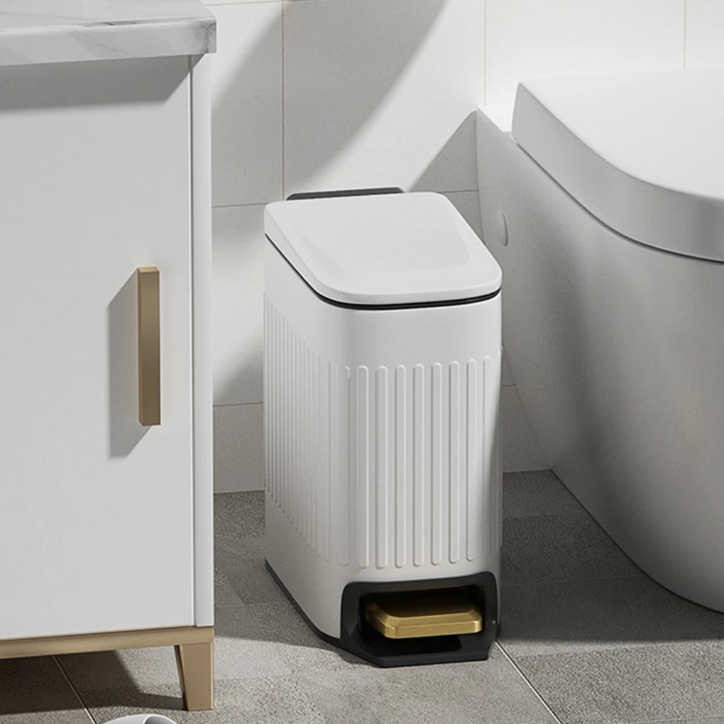 Modern Design White Bathroom Trash Can