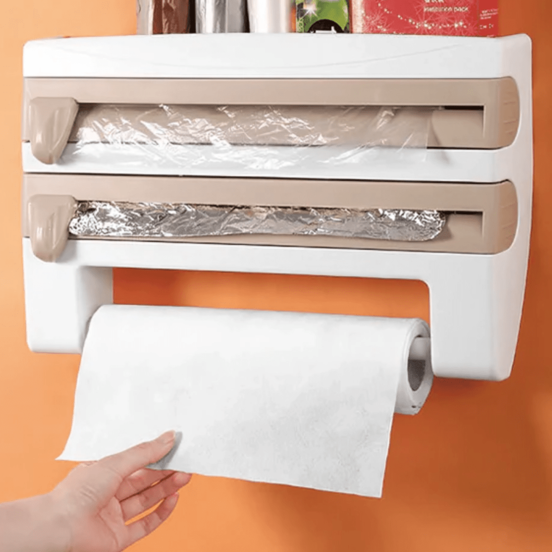 Wall Mounted Wrap Cutter And Paper Towel Rack HOME ESSENTIALS