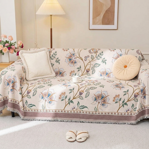 Floral Print Anti-Slip Chenille Sofa Cover