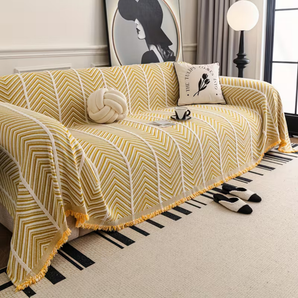 Elegance Chenille Yellow Sofa Cover : [EM-SC-41]