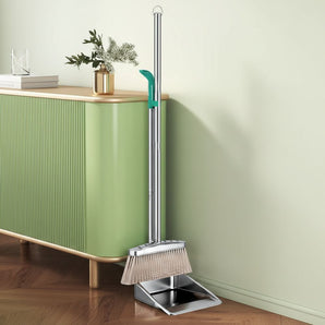 Heavy-Duty Stainless Steel Broom and Dustpan Set
