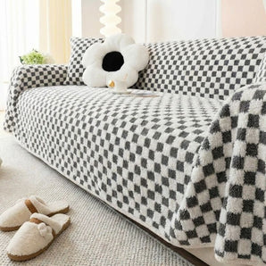 Grey Elegance Cotton Wool Sofa Cover : [EM-SC-45]