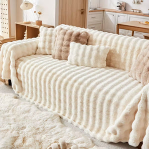 White Elegance Chenille Sofa Cover : [EM-SC-43]