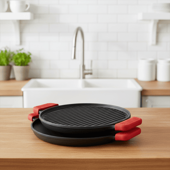 Cast Iron 2-in-1 30cm Reversible Tawa and Grill Pan